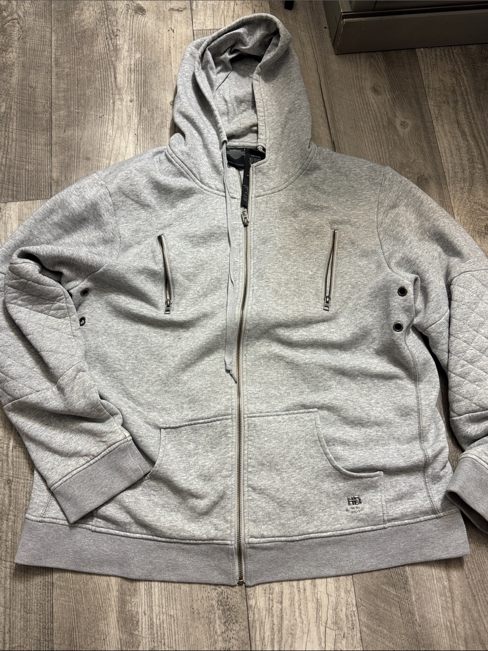 Harley-Davidson Light Gray Zip-Up Hooded Jacket